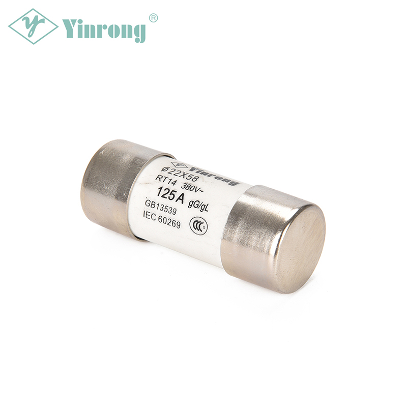 Eslabón fusible cilíndrico HRC de 500 VCA, 125 A, 22 × 58 mm